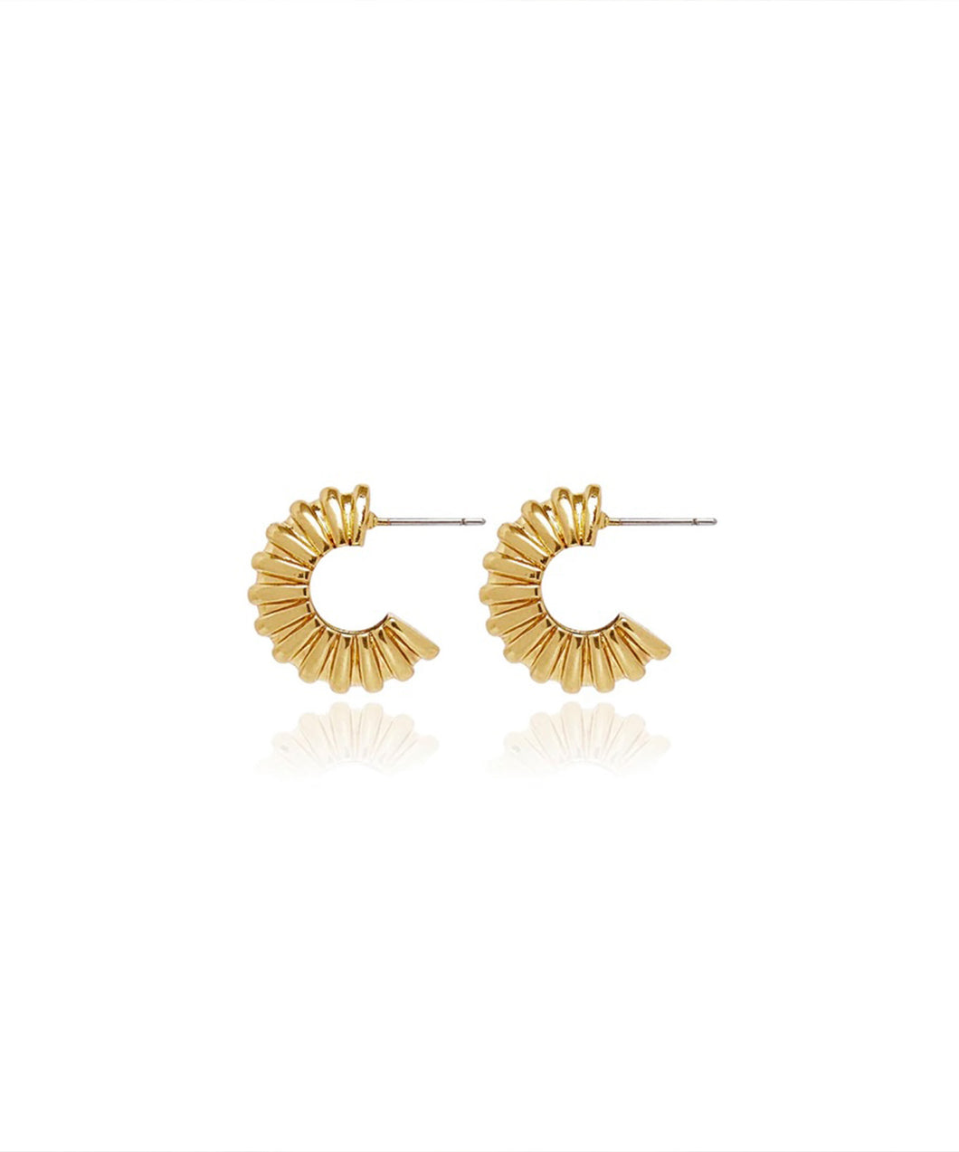 ribbed small drop earrings GOLD