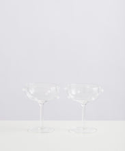 Load image into Gallery viewer, 2 champagne coupes CLEAR &amp; WHITE
