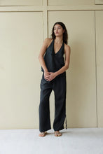 Load image into Gallery viewer, linen halter top BLACK
