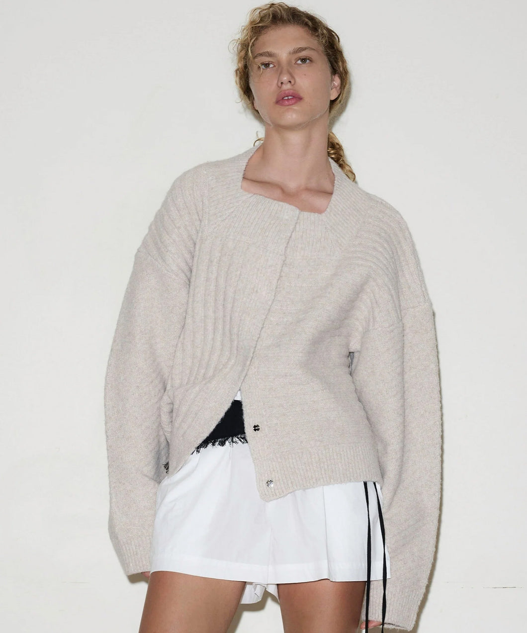 square cardigan OFF WHITE