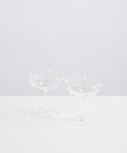 Load image into Gallery viewer, 2 champagne coupes CLEAR &amp; WHITE
