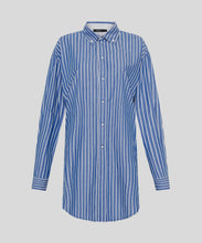 Load image into Gallery viewer, stripe scoop hem shirt DENIM WHITE

