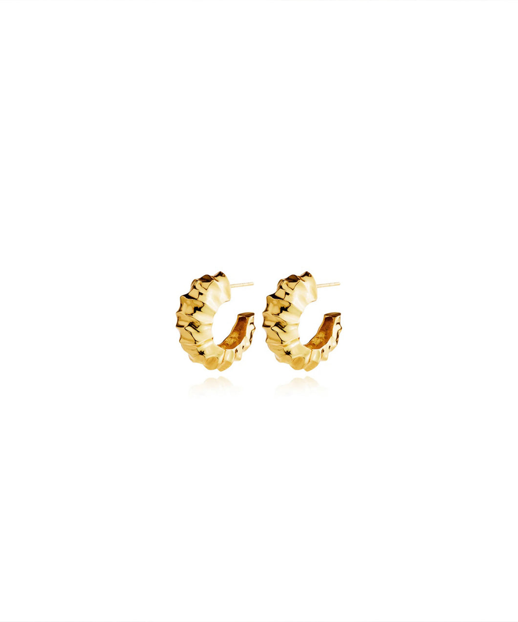hammered hoop earrings GOLD