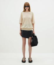 Load image into Gallery viewer, cotton linen fine knit t shirt HAZELNUT
