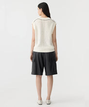 Load image into Gallery viewer, cotton linen v neck knit NATURAL
