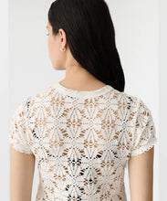 Load image into Gallery viewer, raw edge lace baby tee WHITE
