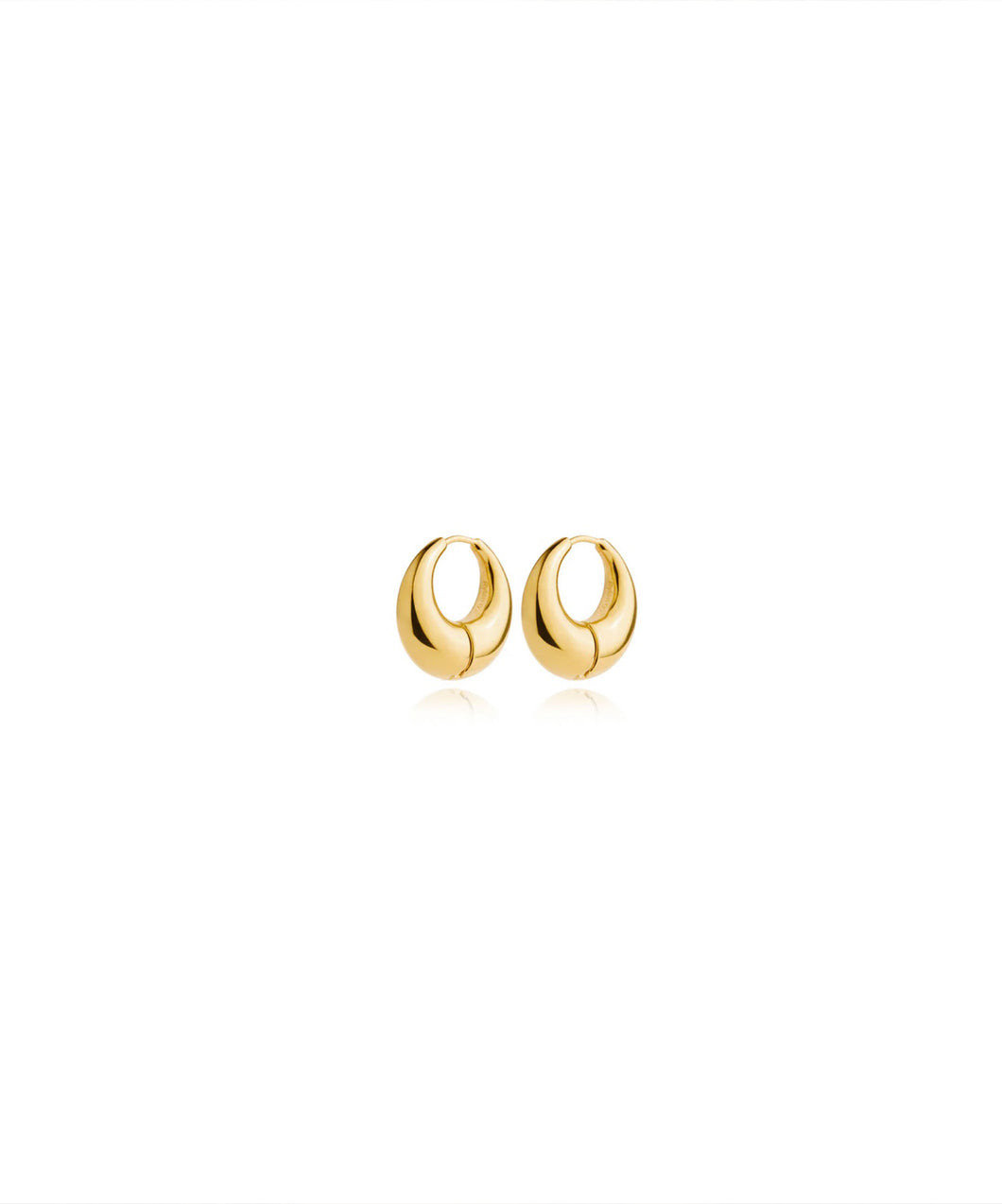 smooth moon hoop earrings GOLD
