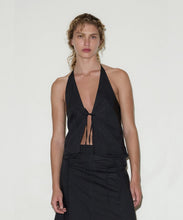 Load image into Gallery viewer, open halter top BLACK
