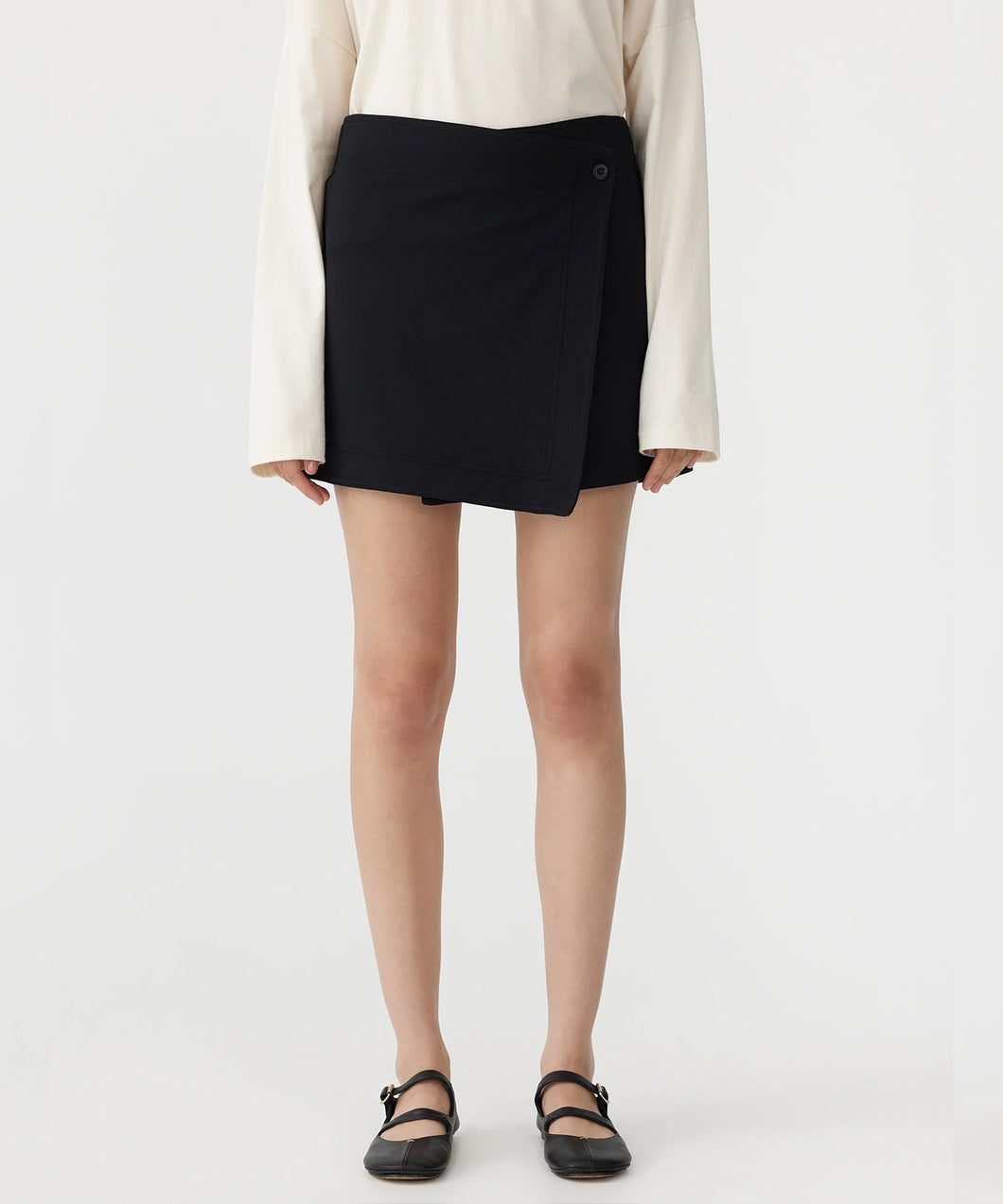 techno twill skirt BLACK