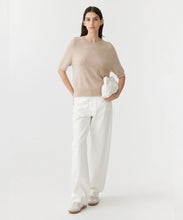Load image into Gallery viewer, wool cashmere knit t shirt TAN
