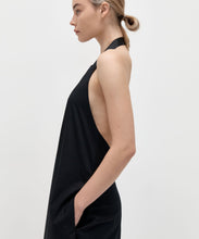 Load image into Gallery viewer, ring detail halter dress BLACK
