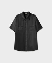 Load image into Gallery viewer, short sleeve boyfriend shirt BLACK
