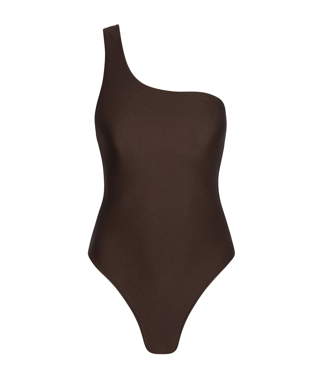 the one shoulder one piece chocolate