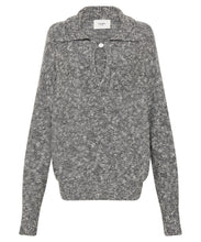 Load image into Gallery viewer, textured polo knit GREY MELANGE
