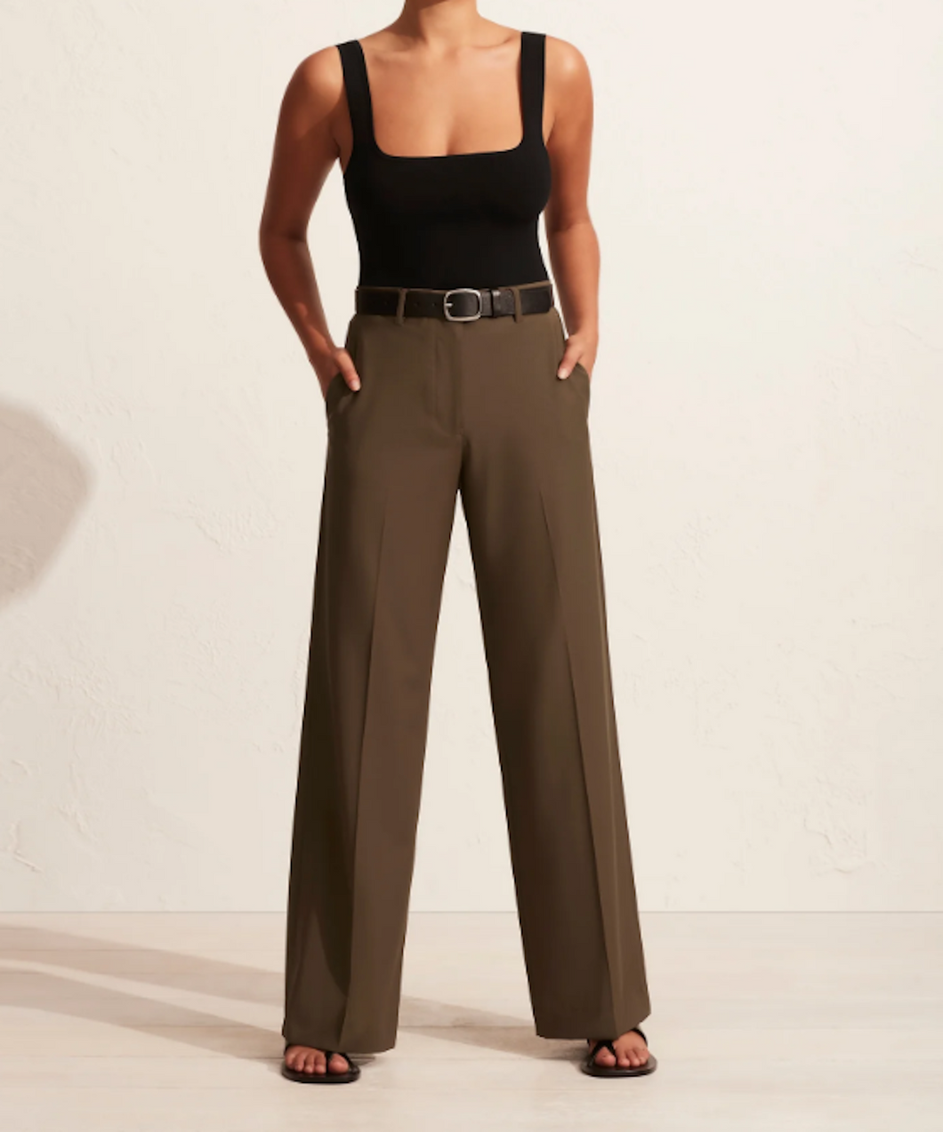 relaxed tailored trouser COFFEE