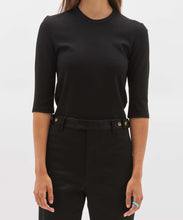Load image into Gallery viewer, viscose cut-out detail top BLACK
