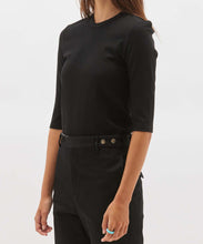 Load image into Gallery viewer, viscose cut-out detail top BLACK
